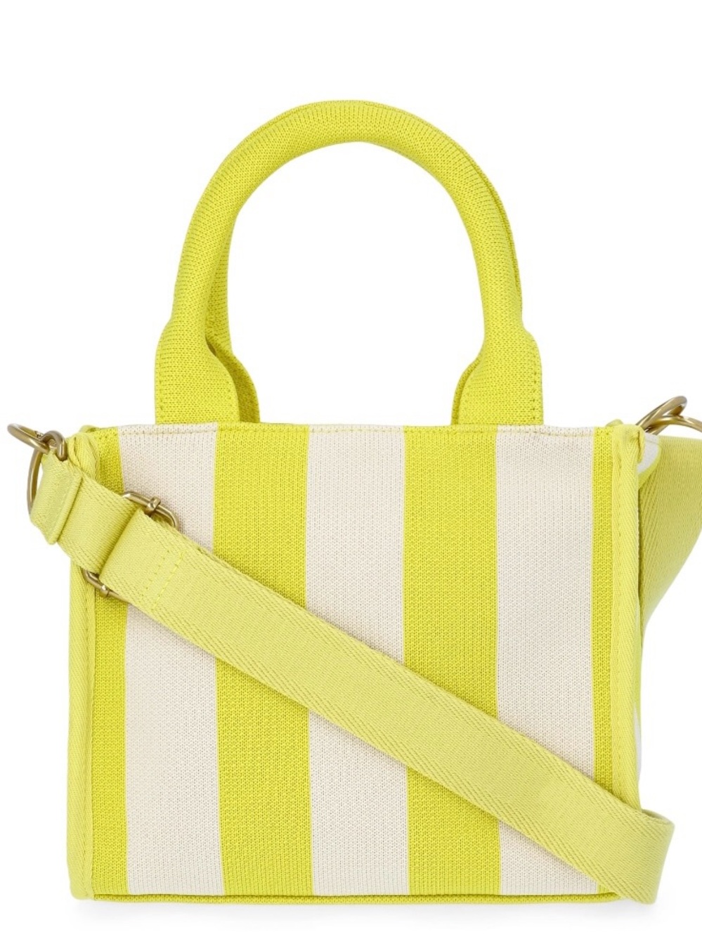NWT Cute Stripe Canvas Mini Tote Bag - Yellow & Cream